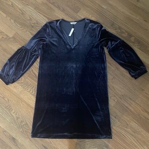 Madewell Velvet Navy Dress Small
